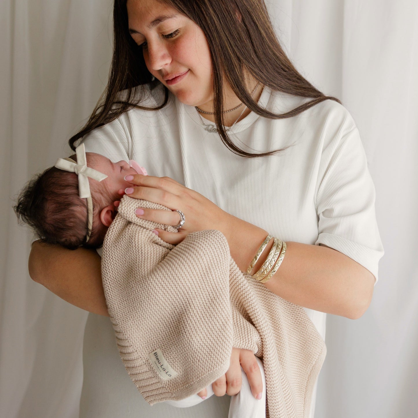 Heritage Knit - 100% Organic Cotton Luxury Knit Baby Swaddle Blanket - Chickadees Wooden Toys