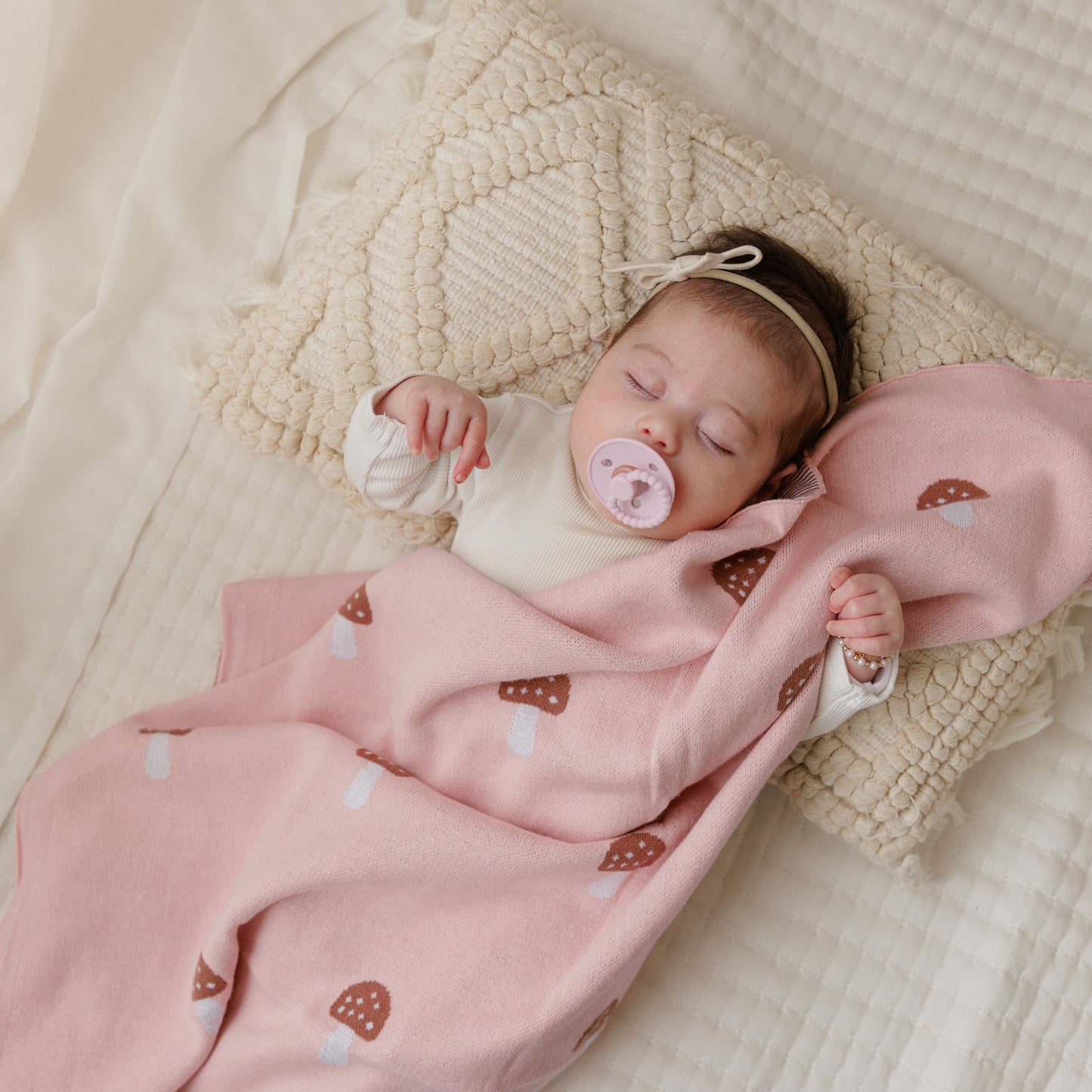 Luxury Knit Mushroom Swaddle Baby Blanket - Chickadees Wooden Toys