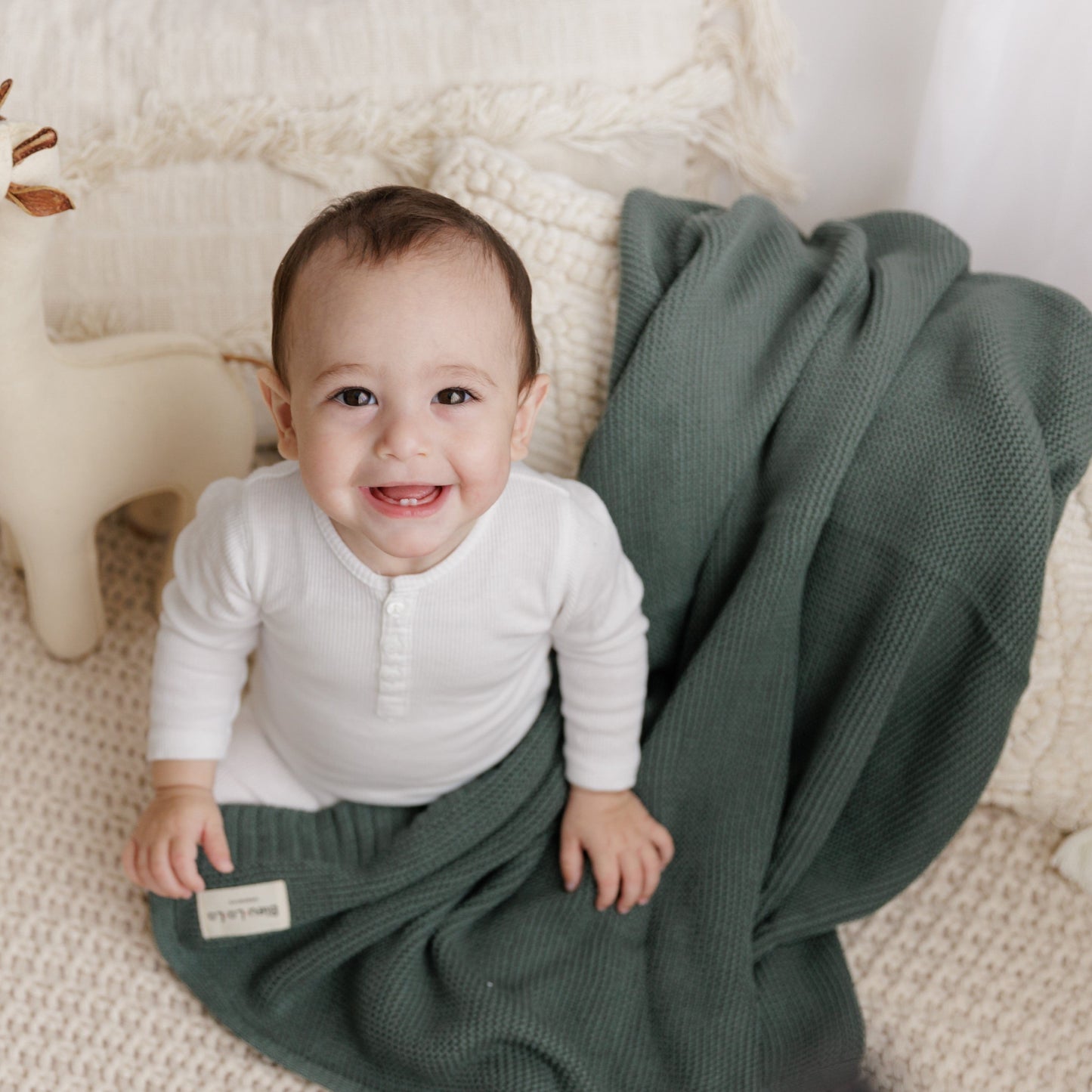 Heritage Knit - 100% Organic Cotton Luxury Knit Baby Swaddle Blanket - Chickadees Wooden Toys