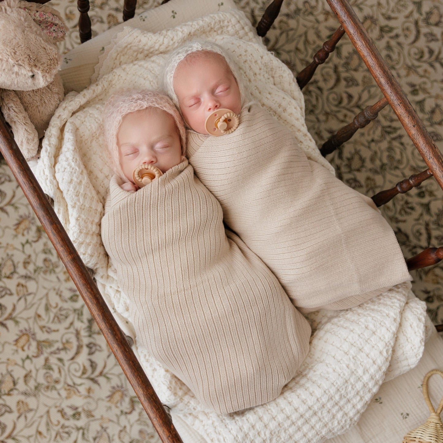 Organic Ribbed Knit Cotton Baby Blanket - Chickadees Wooden Toys
