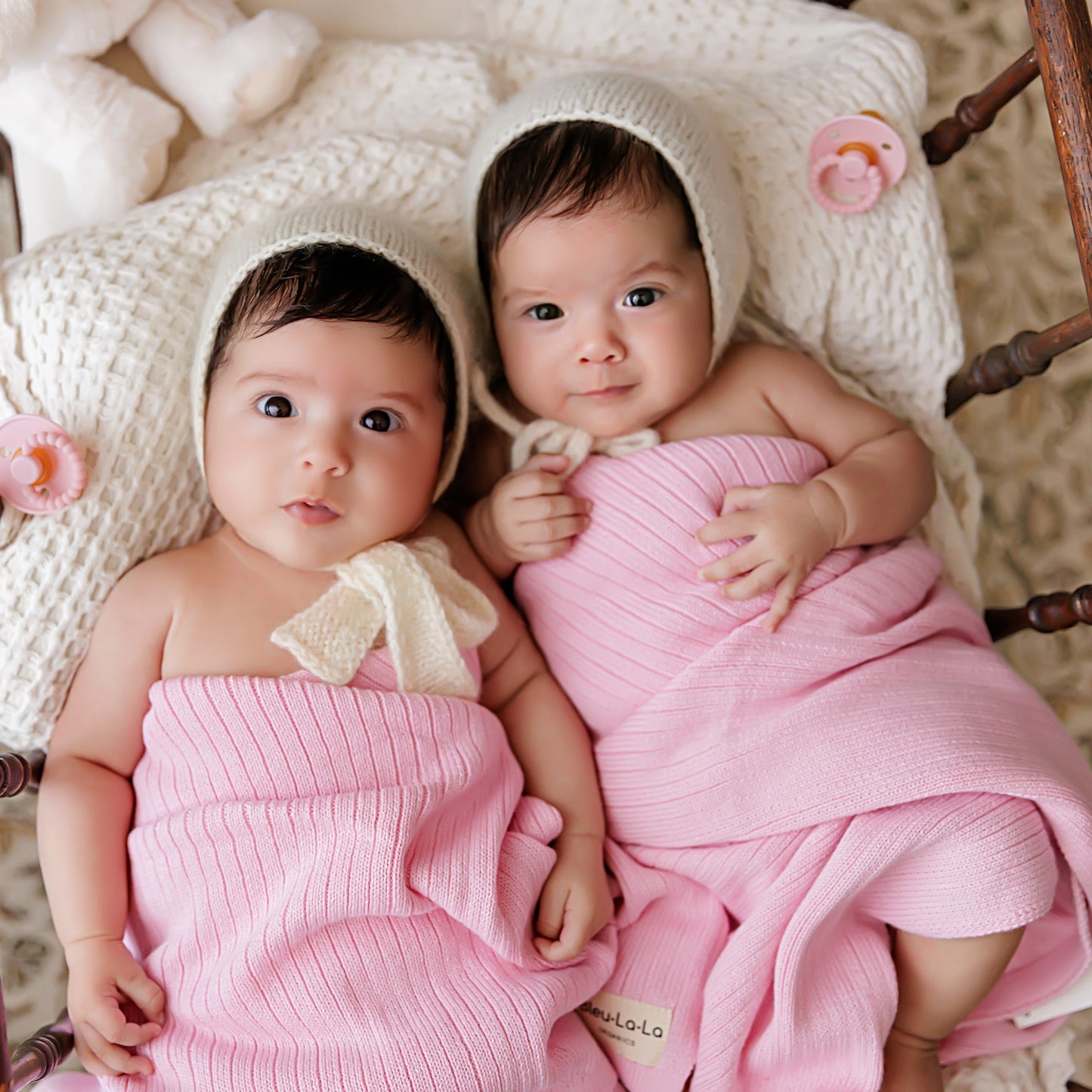 Organic Ribbed Knit Cotton Baby Blanket - Chickadees Wooden Toys
