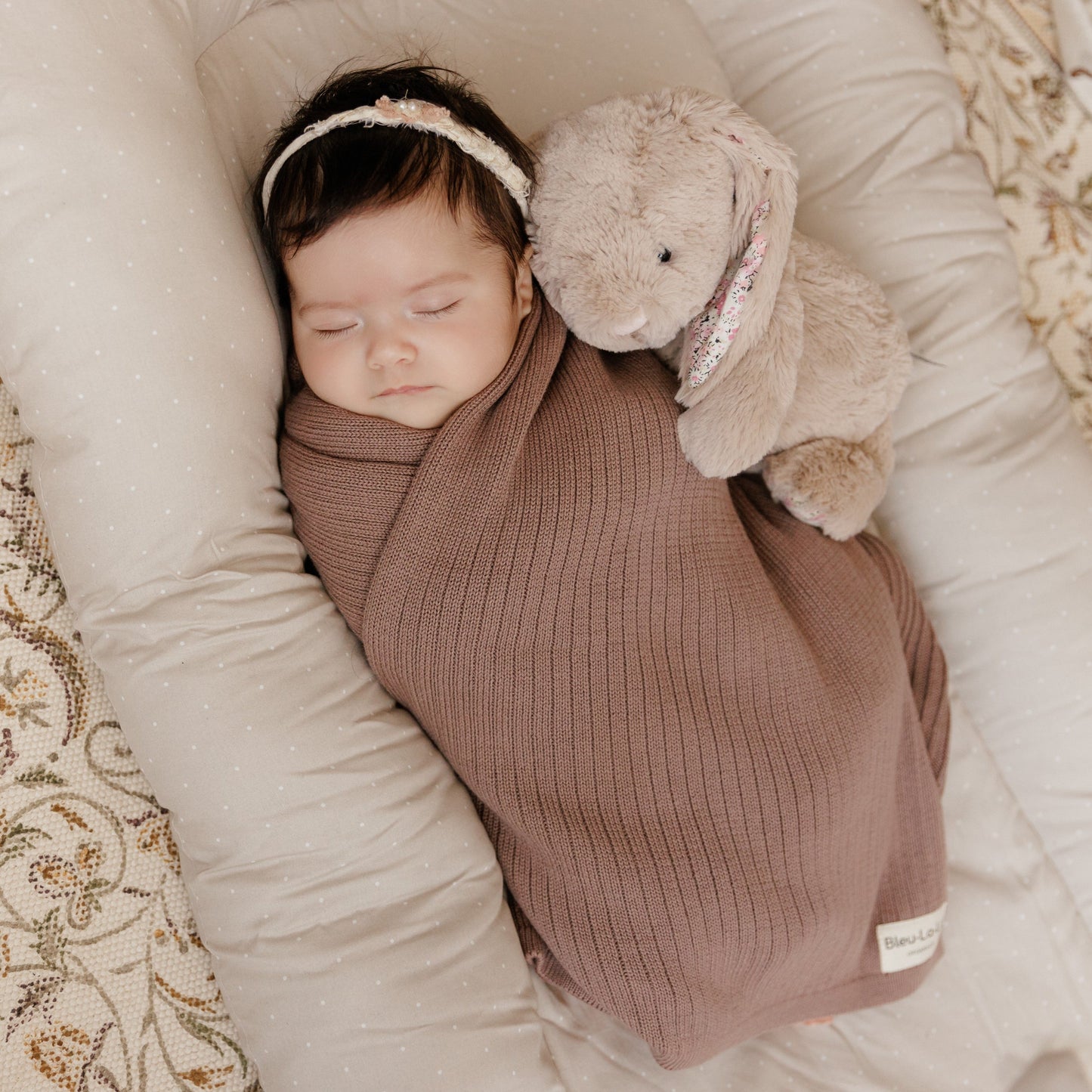 Organic Ribbed Knit Cotton Baby Blanket - Chickadees Wooden Toys