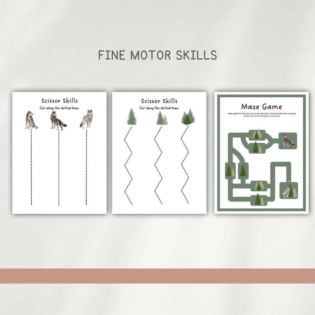 Wolf - Preschool Activity Pages - Chickadees Wooden Toys