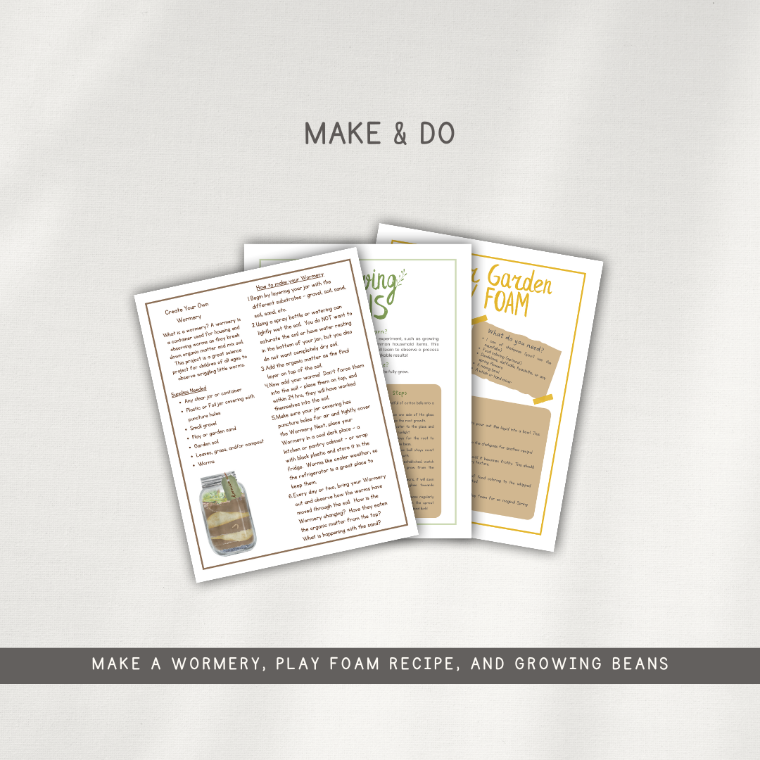 Gardening Themed Activity Pages - Digital Download - Chickadees Wooden Toys