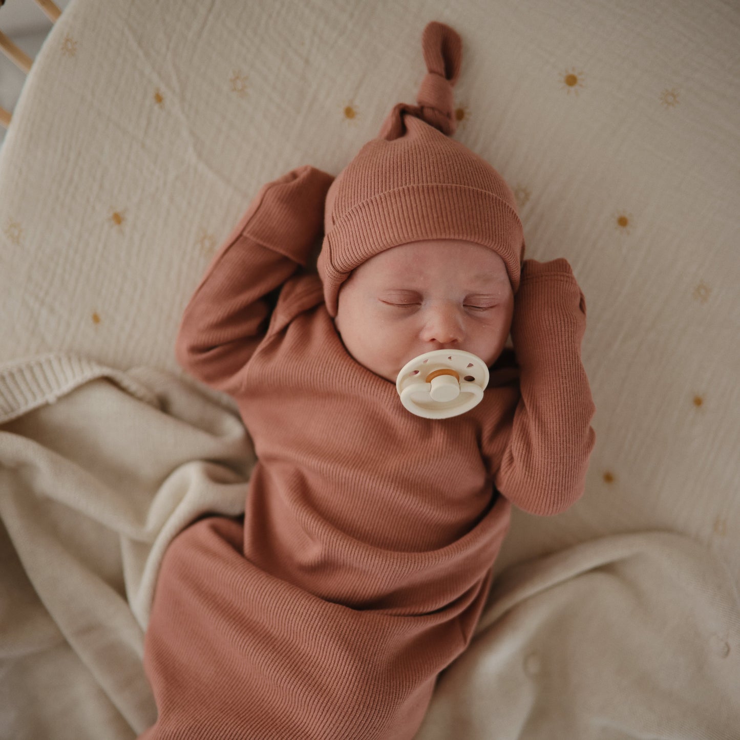Ribbed Baby Beanie - Chickadees Wooden Toys