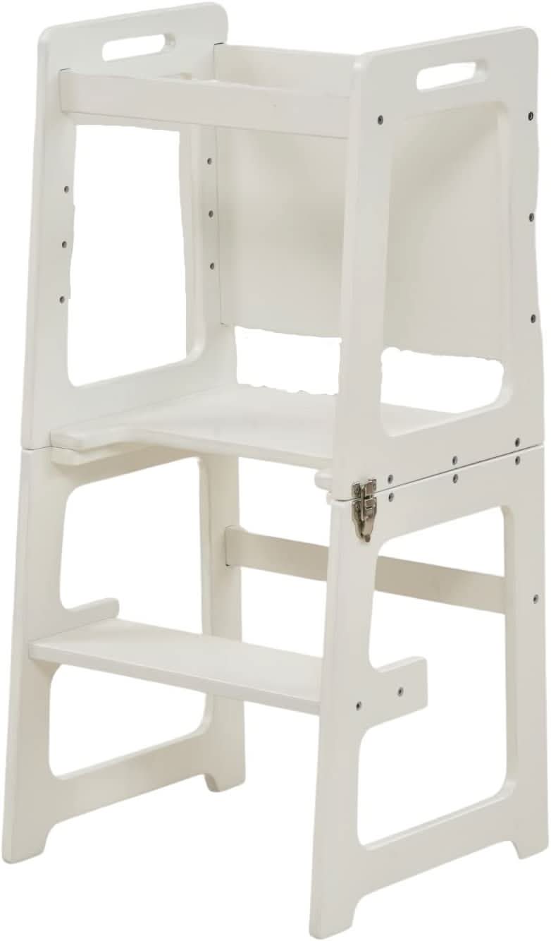 Date - 4 in 1 Kitchen Tower, Desk, Step Stool and Chalkboard - Chickadees Wooden Toys