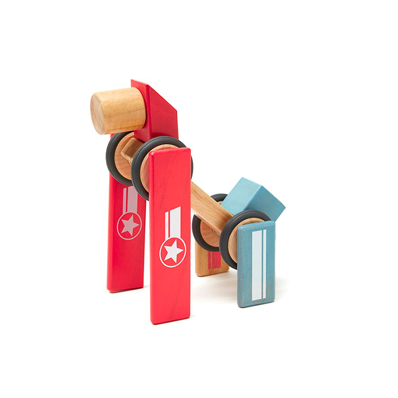 Daredevil <br>Magnetic Wooden Blocks <br>Stunt Team, 12 pieces - Chickadees Wooden Toys