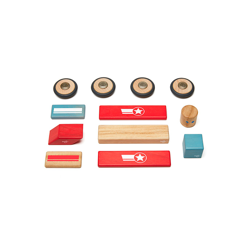 Daredevil <br>Magnetic Wooden Blocks <br>Stunt Team, 12 pieces - Chickadees Wooden Toys