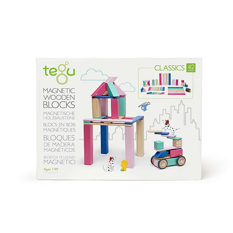42-Piece Set <br>Magnetic Wooden Blocks <br>Tegu Classics - Chickadees Wooden Toys