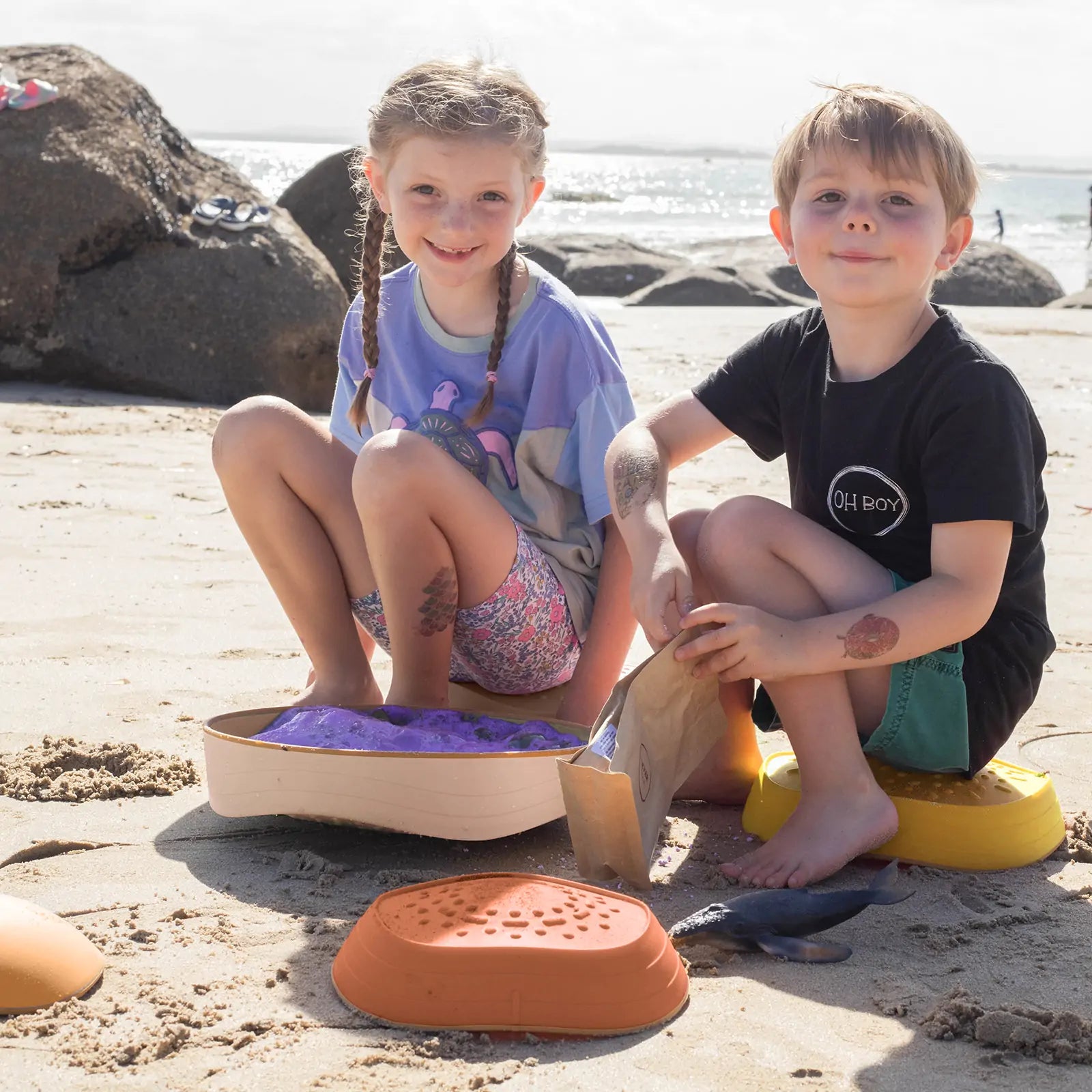 Tiny Land® Stepping Stones - Sunset Hues - Chickadees Wooden Toys