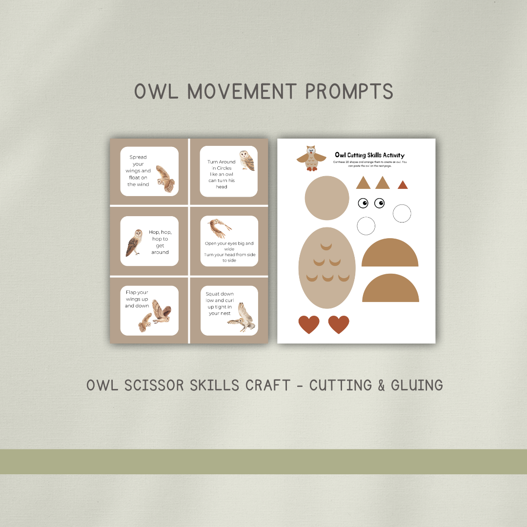 Barn Owls - Preschool Activity Pages - Chickadees Wooden Toys