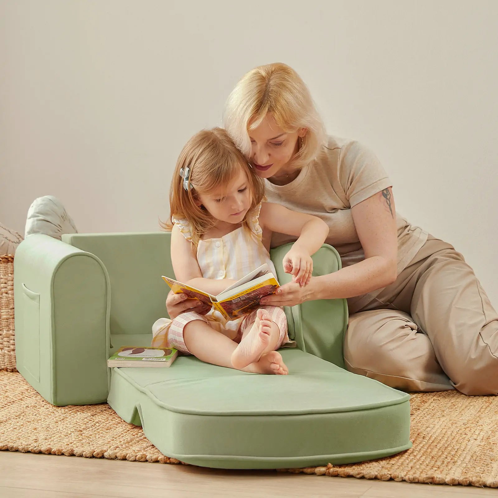 Tiny Land® GentleSnug Kid Chair - Sage - Chickadees Wooden Toys