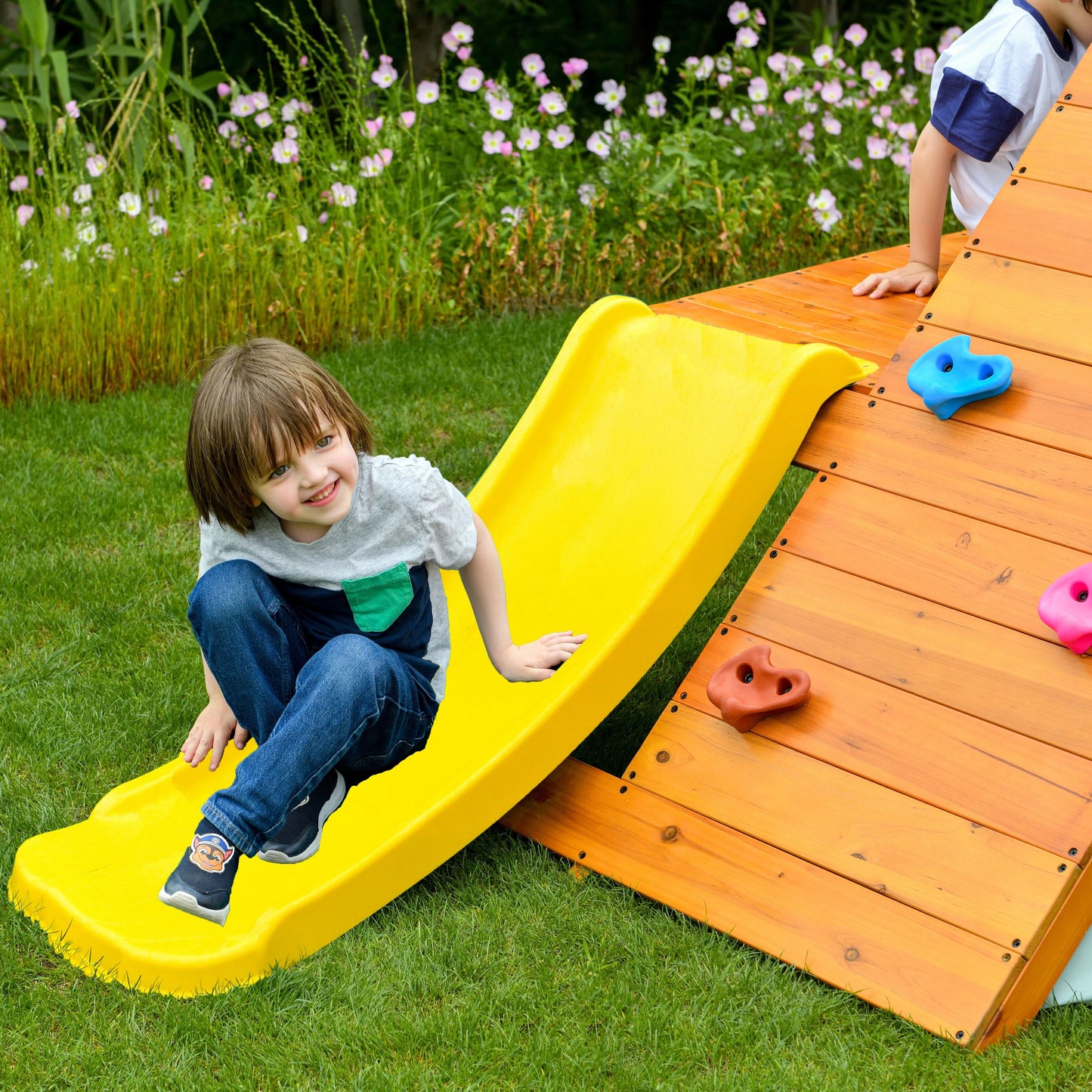 Palm - 5-in-1 Outdoor and Indoor Playground Playset - Chickadees Wooden Toys