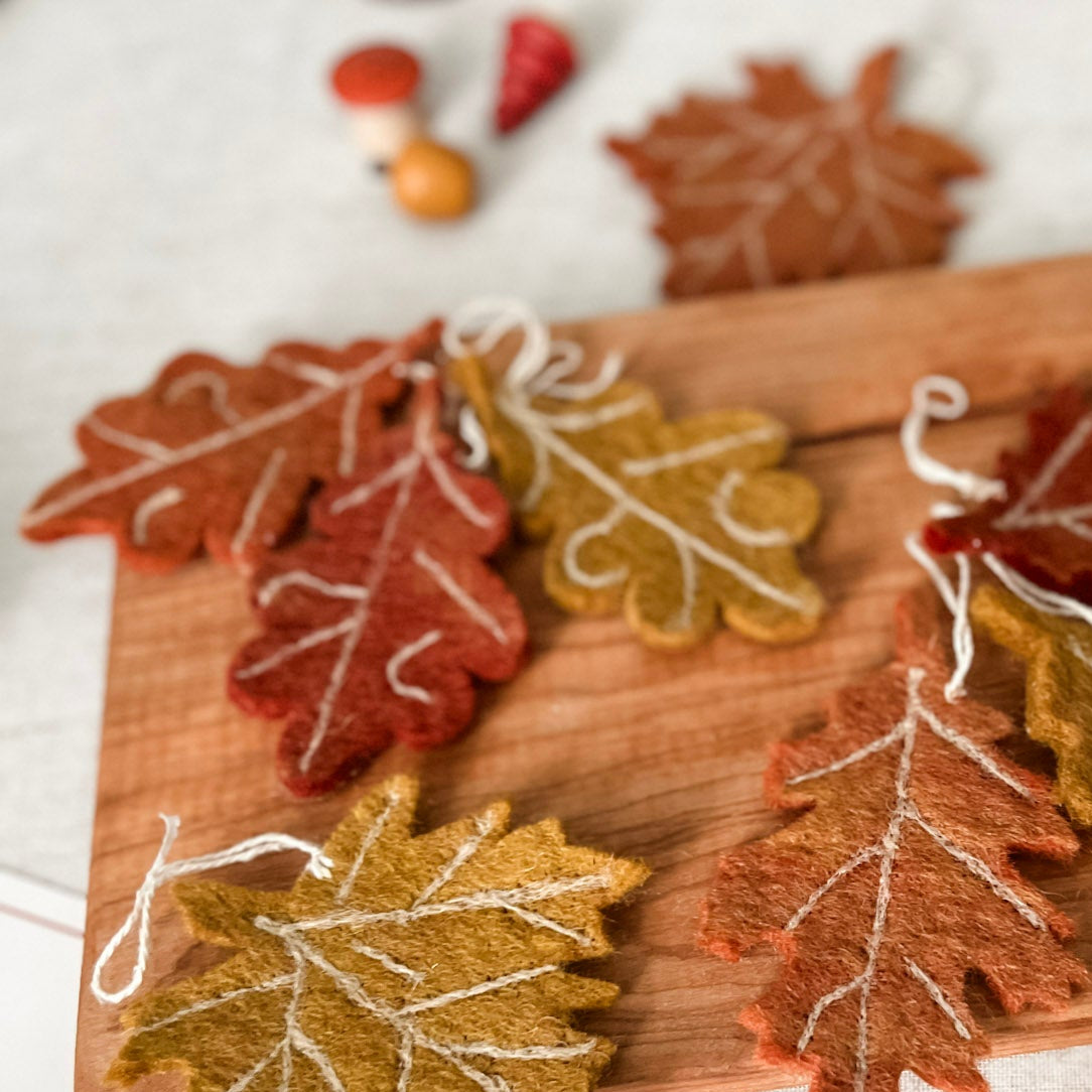 Wool Felt Oak Leaves