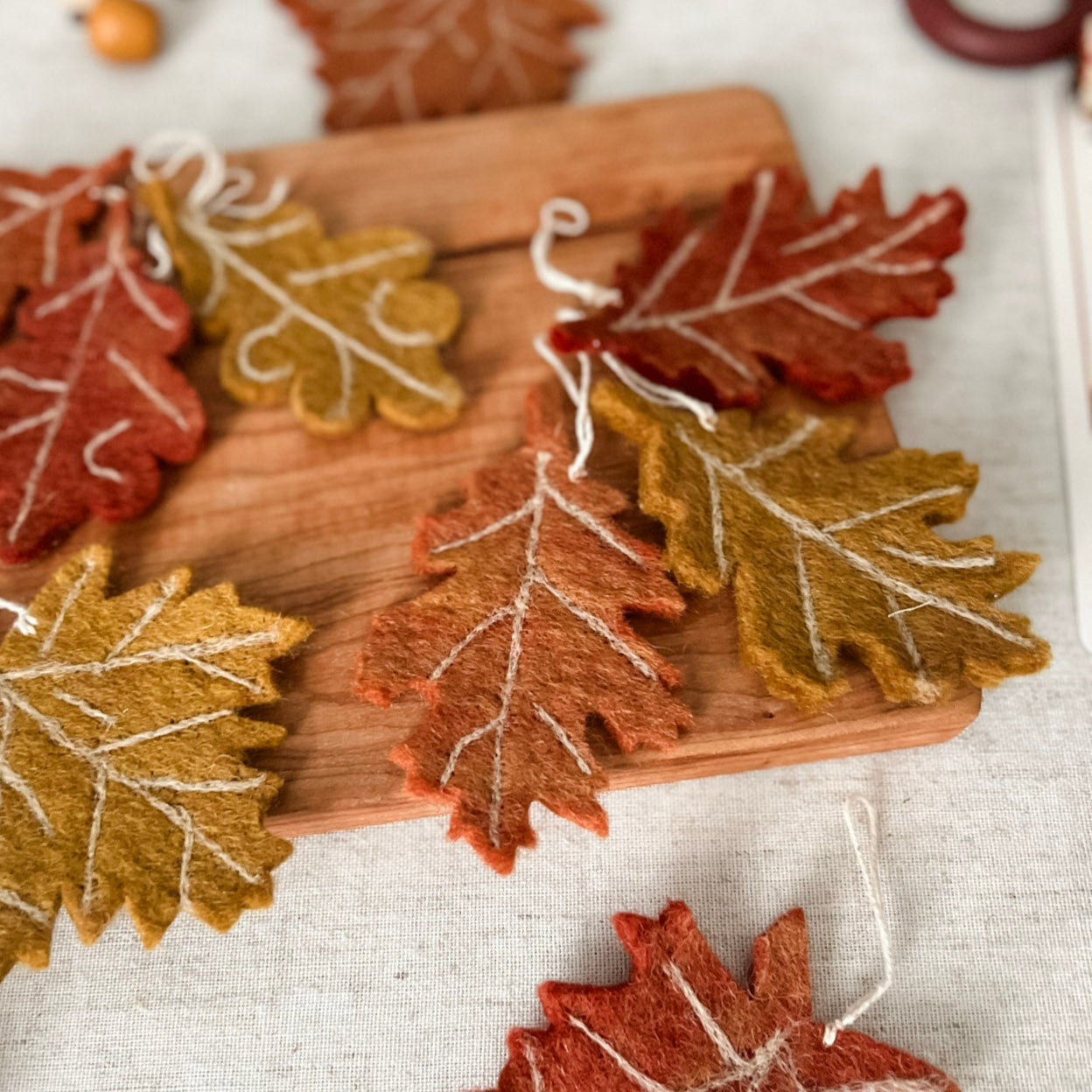 Wool Felt Birch Leaves