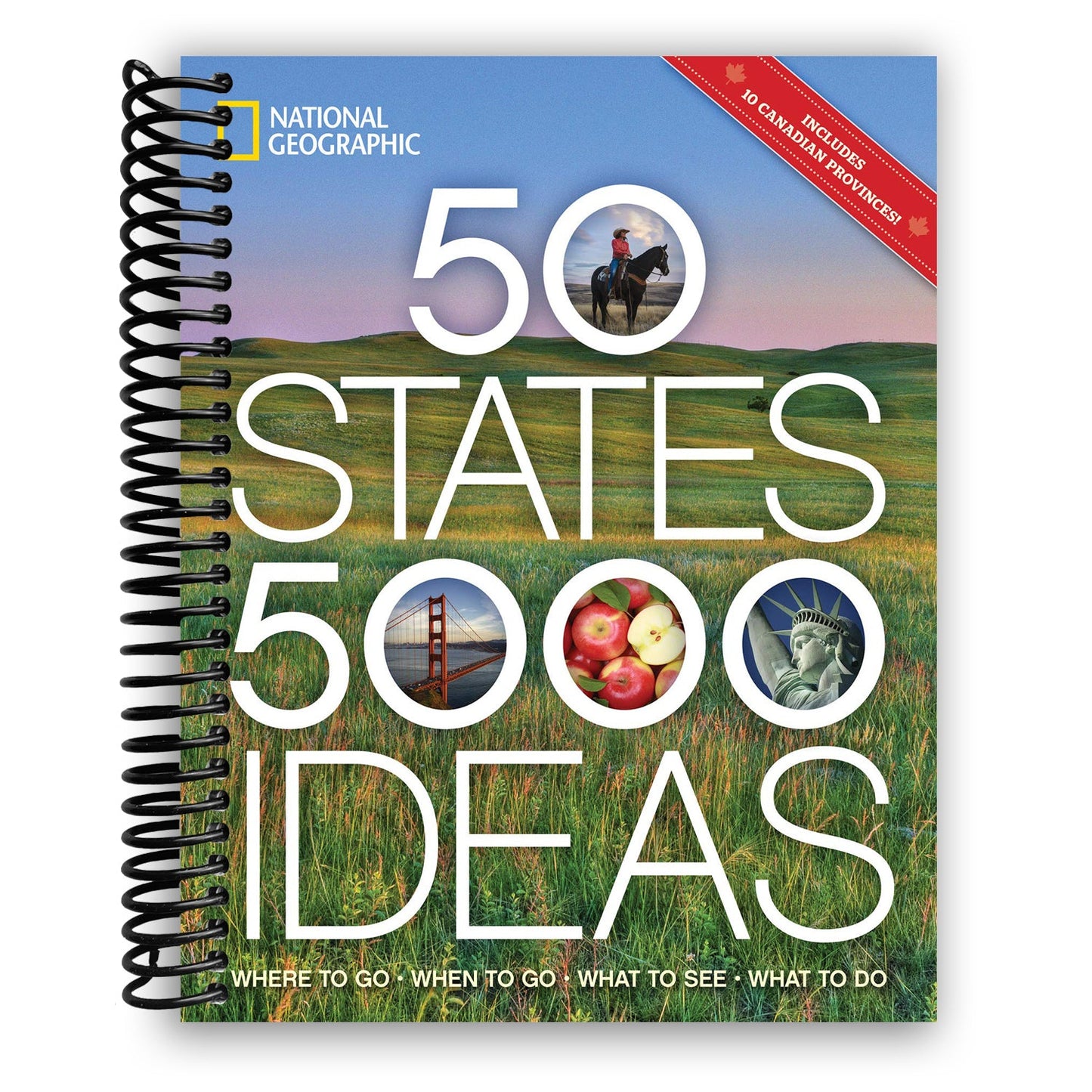 50 States, 5,000 Ideas: Where to Go, When to Go, What to See, What to Do (Spiral Bound) - Chickadees Wooden Toys