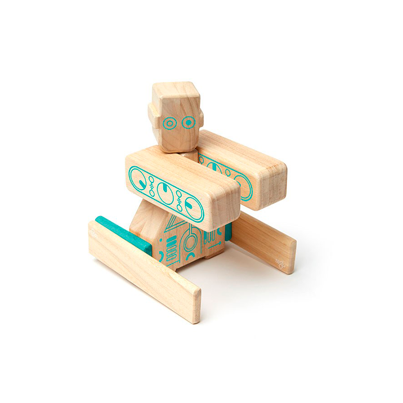 Magbot <br>Magnetic Wooden Blocks <br>Future Collection, 9 pieces - Chickadees Wooden Toys