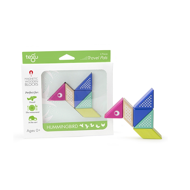 Travel Pals - Hummingbird <br>Magnetic Wooden Blocks <br>6 pieces - Chickadees Wooden Toys