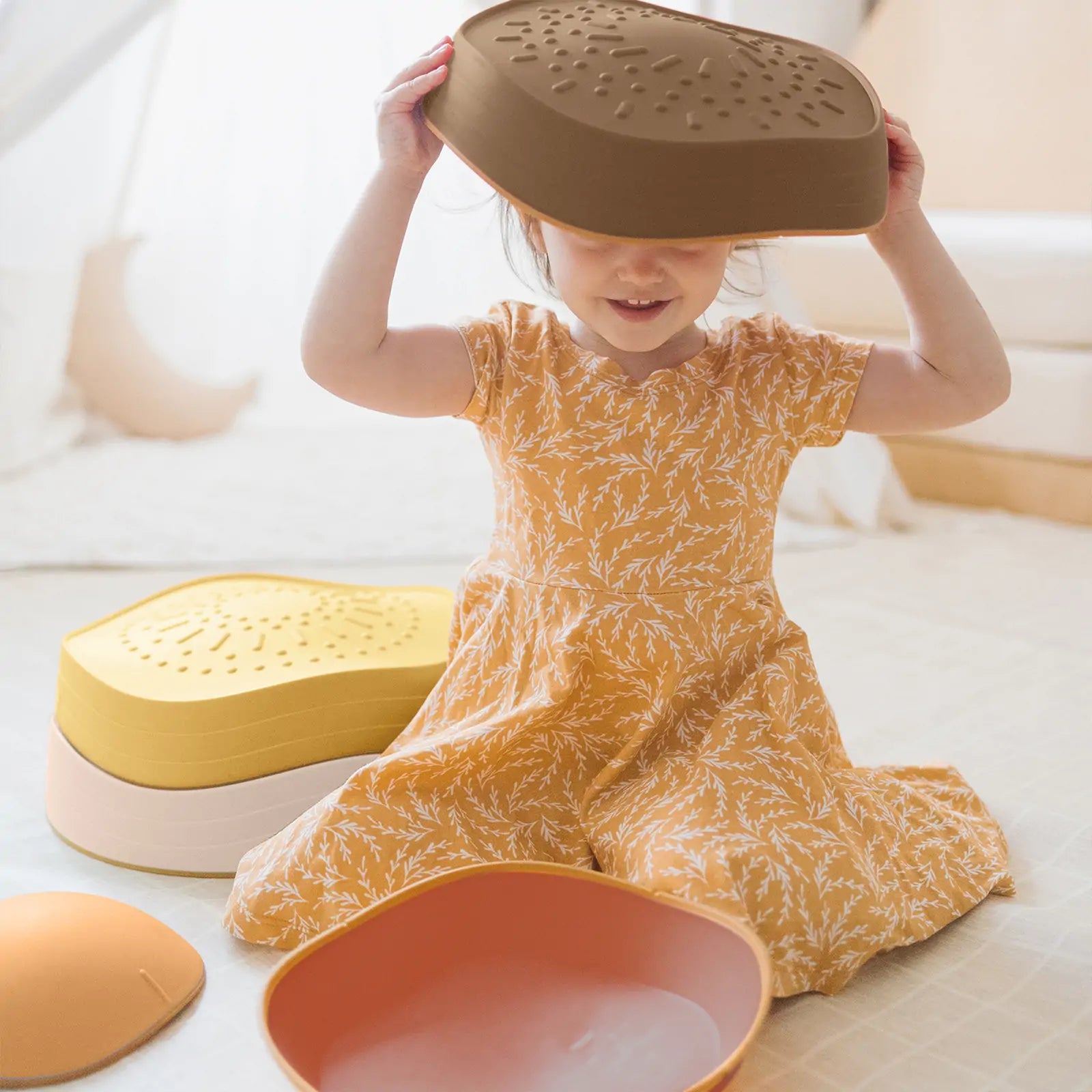 Tiny Land® Stepping Stones - Sunset Hues - Chickadees Wooden Toys
