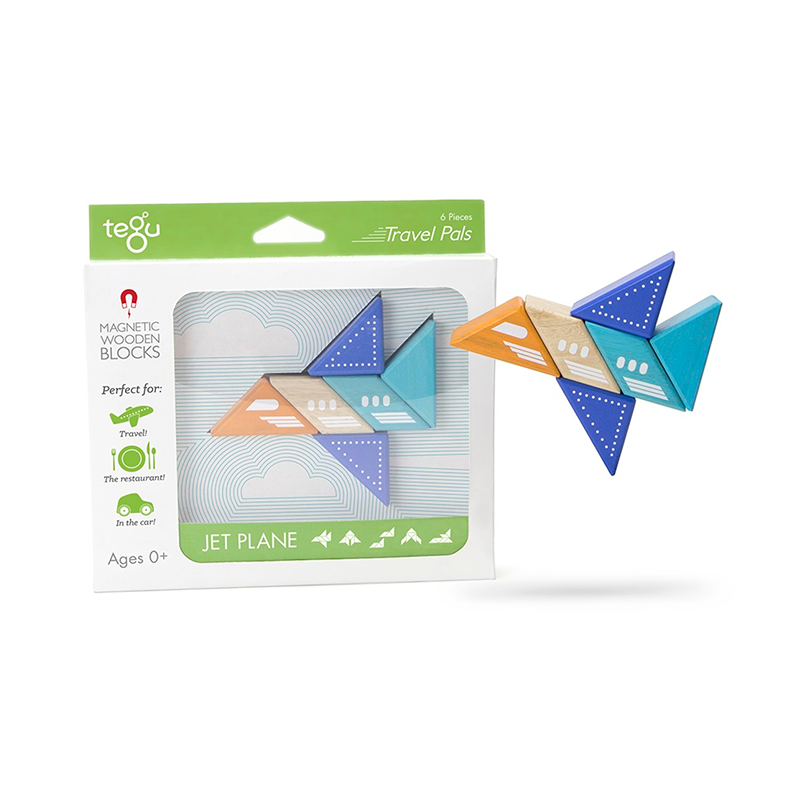 Travel Pals - Jet Plane <br>Magnetic Wooden Blocks <br>6 pieces - Chickadees Wooden Toys