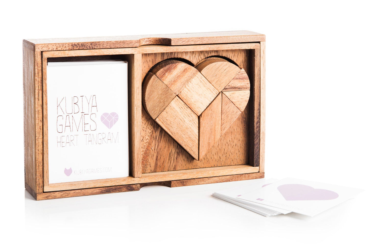 Heart Tangram - two sets with 57 challenge cards - Chickadees Wooden Toys