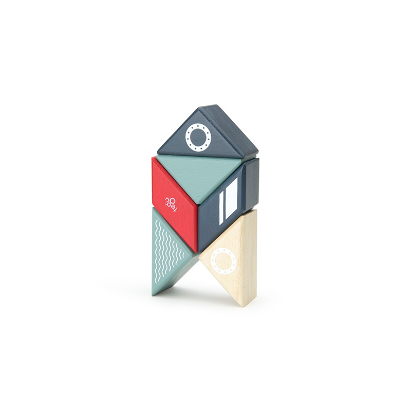 Travel Pals - Tugboat <br>Magnetic Wooden Blocks <br>6 pieces - Chickadees Wooden Toys