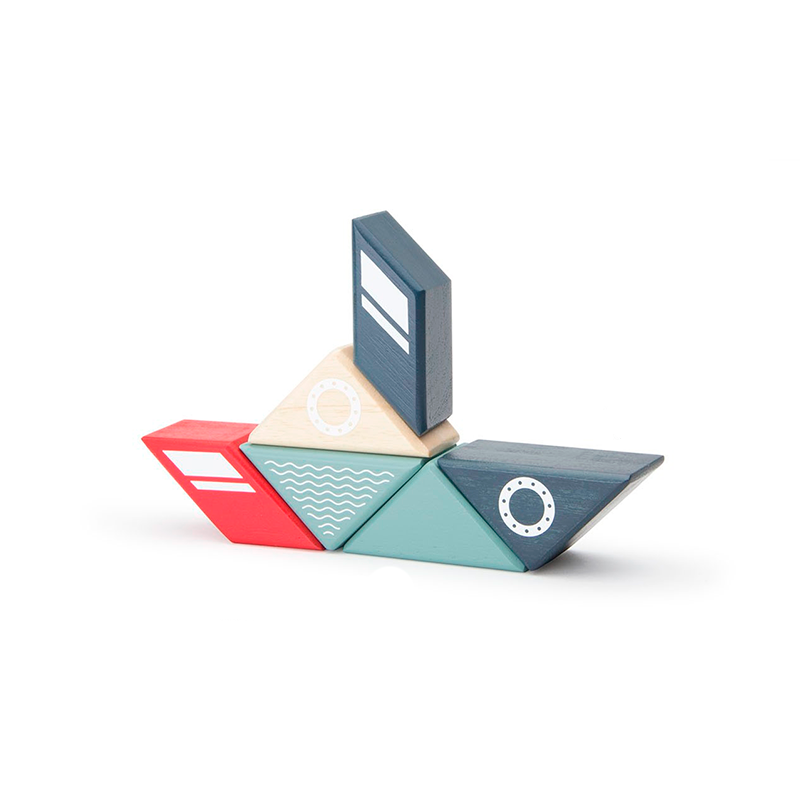 Travel Pals - Tugboat <br>Magnetic Wooden Blocks <br>6 pieces - Chickadees Wooden Toys