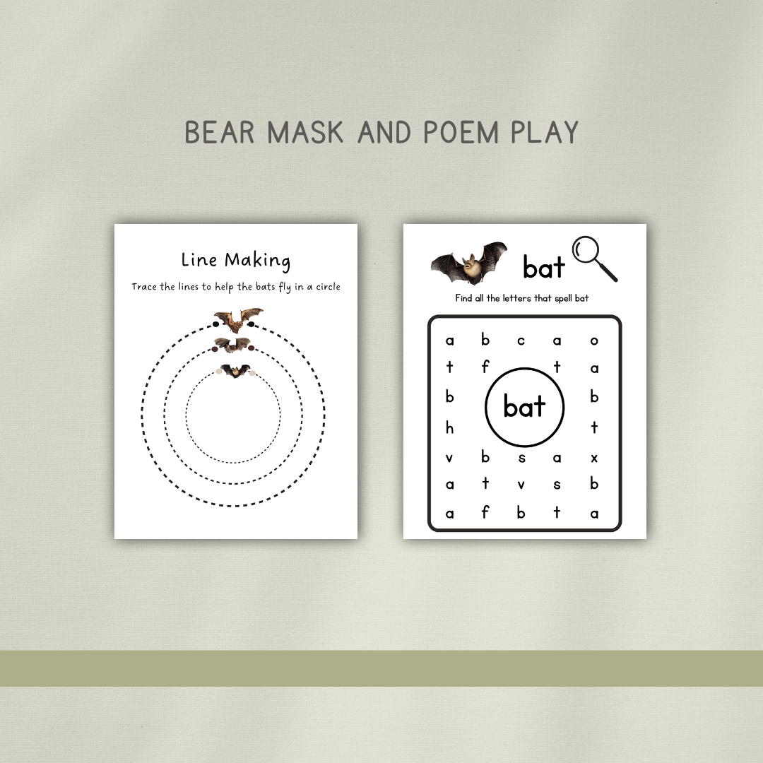 Bats - Preschool Activity Pages - Chickadees Wooden Toys