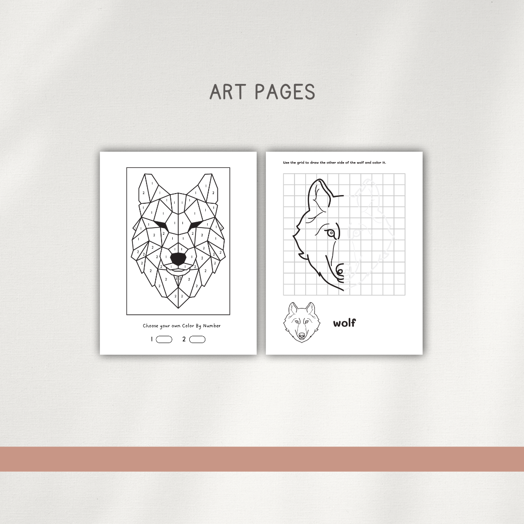 Wolf - Preschool Activity Pages - Chickadees Wooden Toys