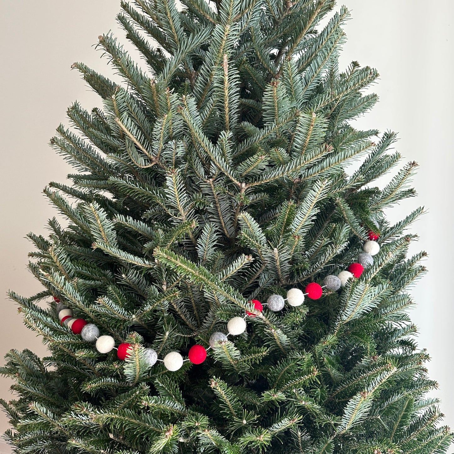 6' Felt Festive Pompom Ball Garland - Red, Gray, White - Chickadees Wooden Toys
