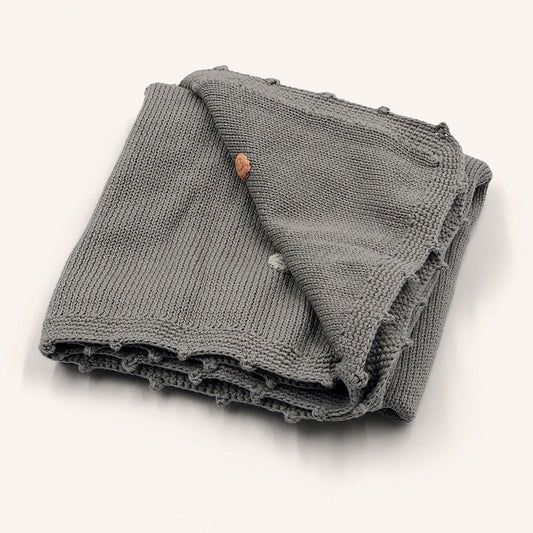 Spotty Baby Blanket - Gray - Chickadees Wooden Toys