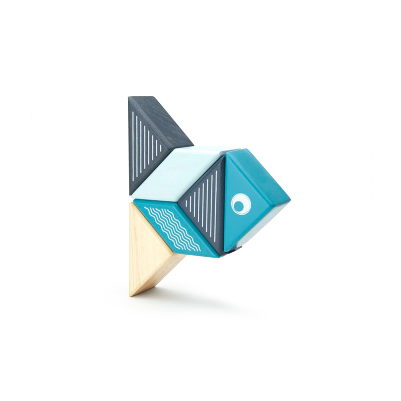 Travel Pals - Whale <br>Magnetic Wooden Blocks <br>6 pieces - Chickadees Wooden Toys