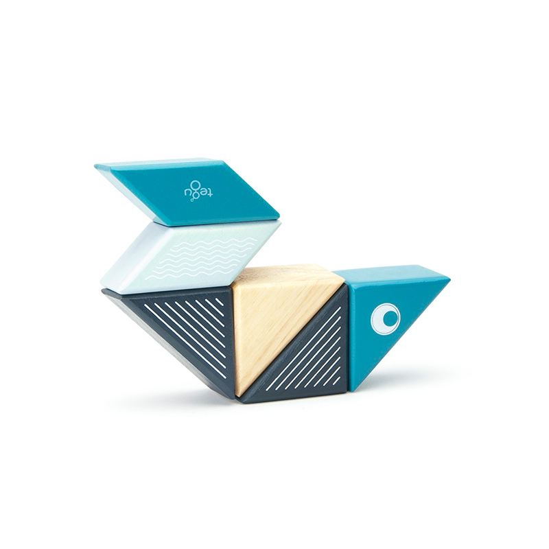 Travel Pals - Whale <br>Magnetic Wooden Blocks <br>6 pieces - Chickadees Wooden Toys