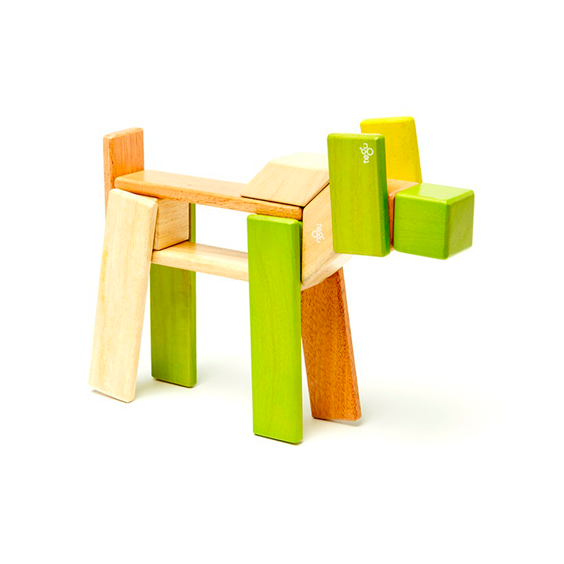 24-Piece Set <br>Magnetic Wooden Blocks <br>Tegu Classics - Chickadees Wooden Toys
