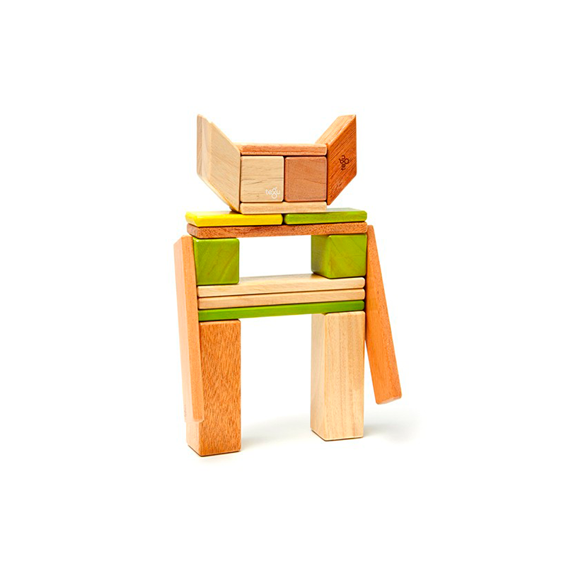 24-Piece Set <br>Magnetic Wooden Blocks <br>Tegu Classics - Chickadees Wooden Toys
