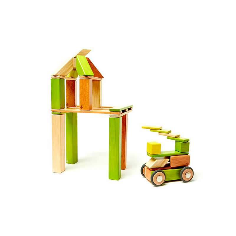 42-Piece Set <br>Magnetic Wooden Blocks <br>Tegu Classics - Chickadees Wooden Toys