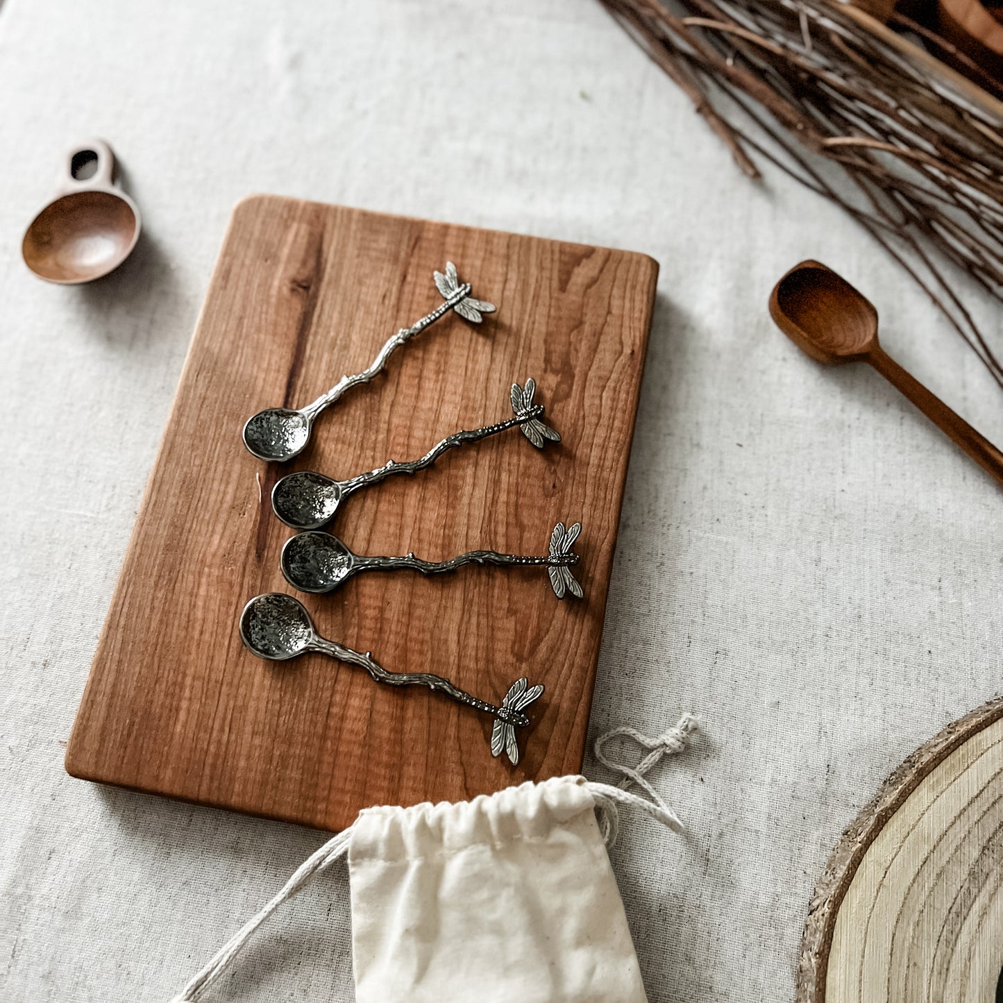 4 Little Dragonfly Spoons