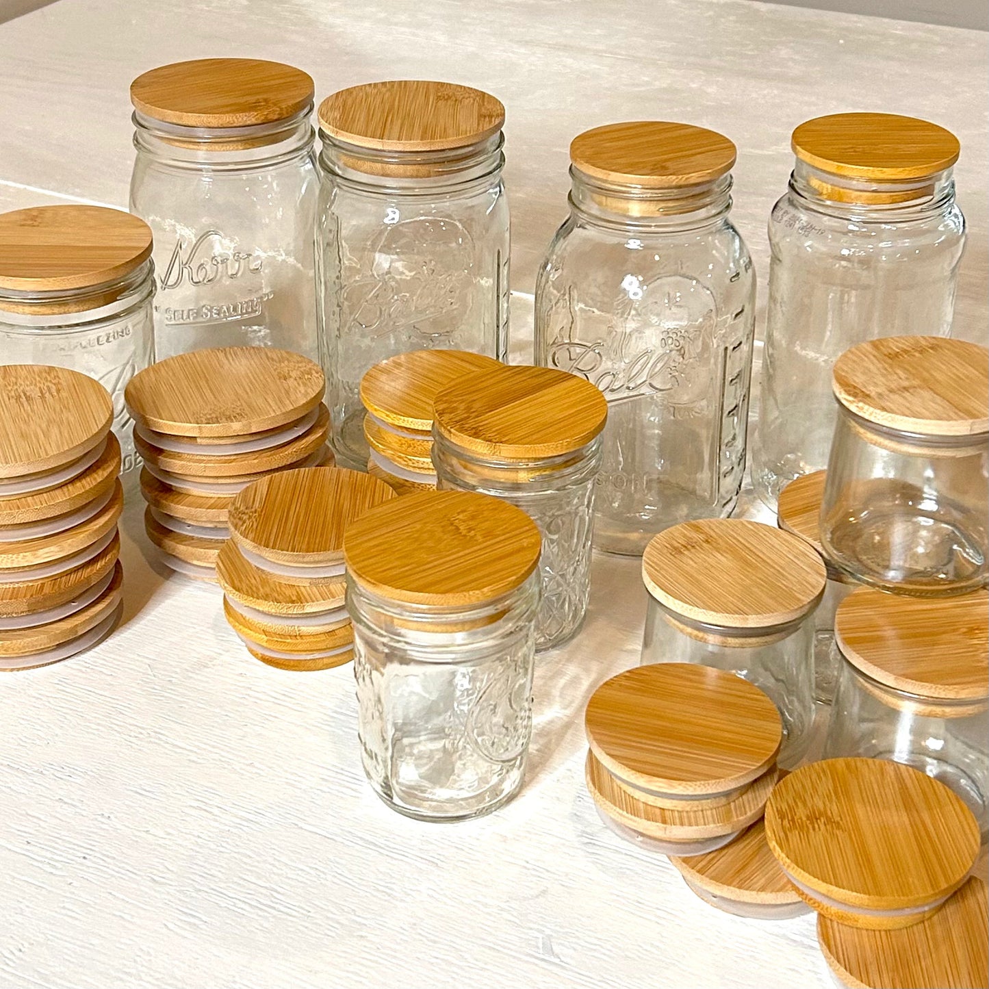 Bamboo Mason Jar Lids - Chickadees Wooden Toys