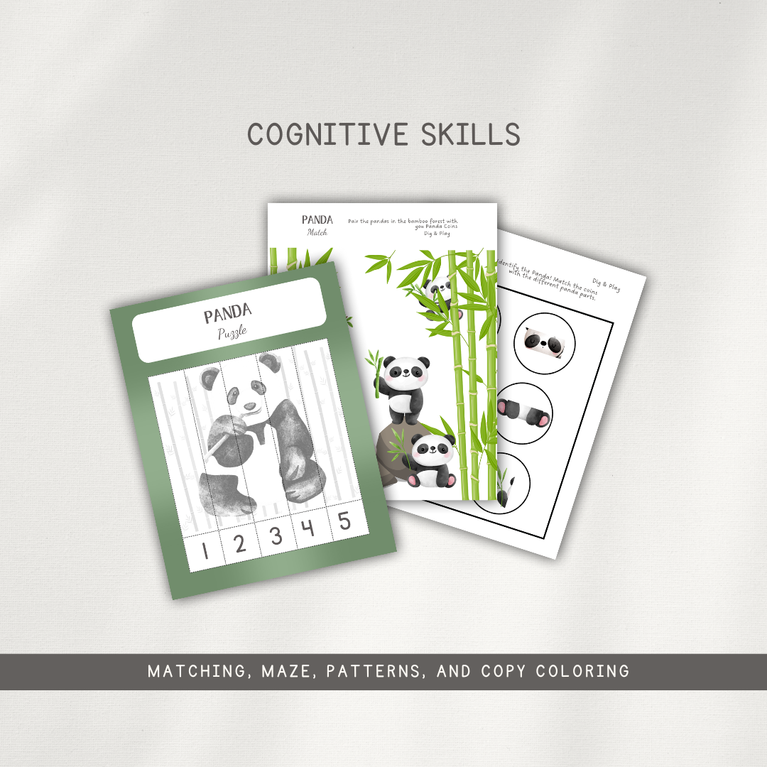 Panda Activity Pages - Printed Packet - Chickadees Wooden Toys