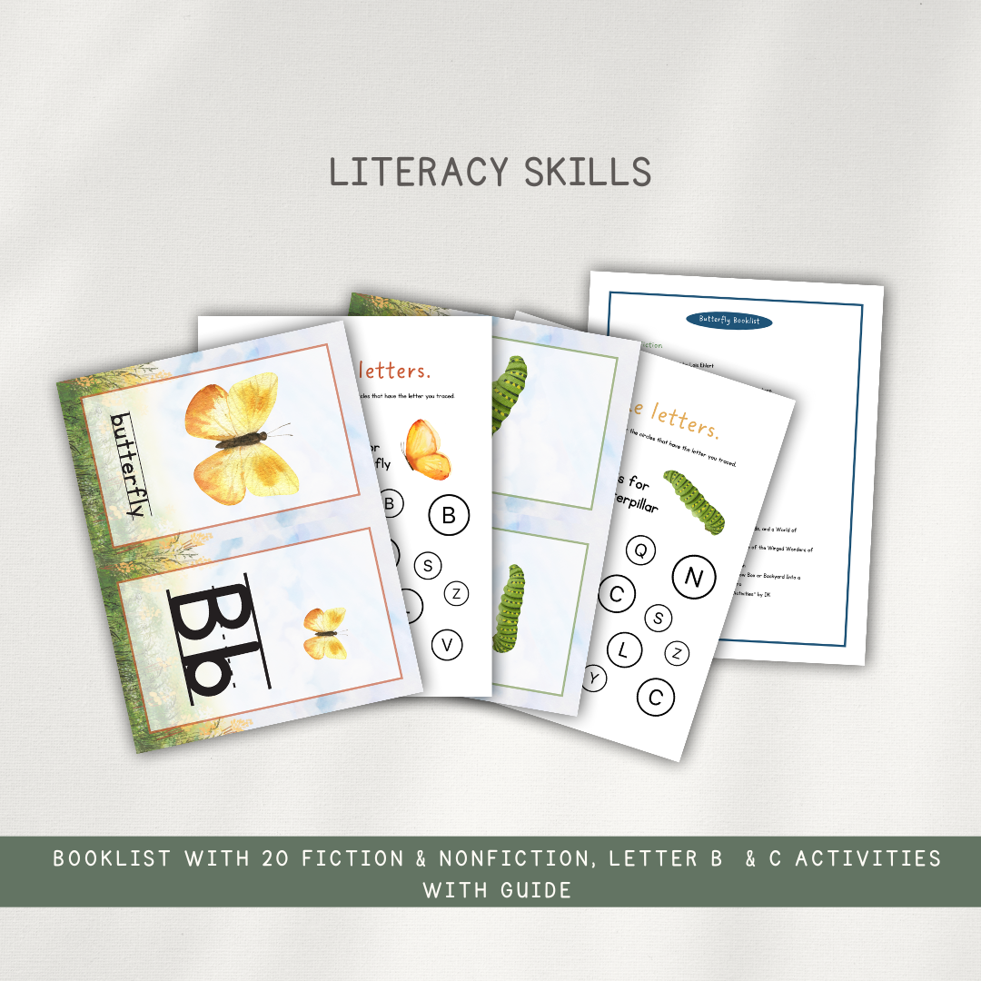 Butterfly Activity Pages - Printed Packet - Chickadees Wooden Toys