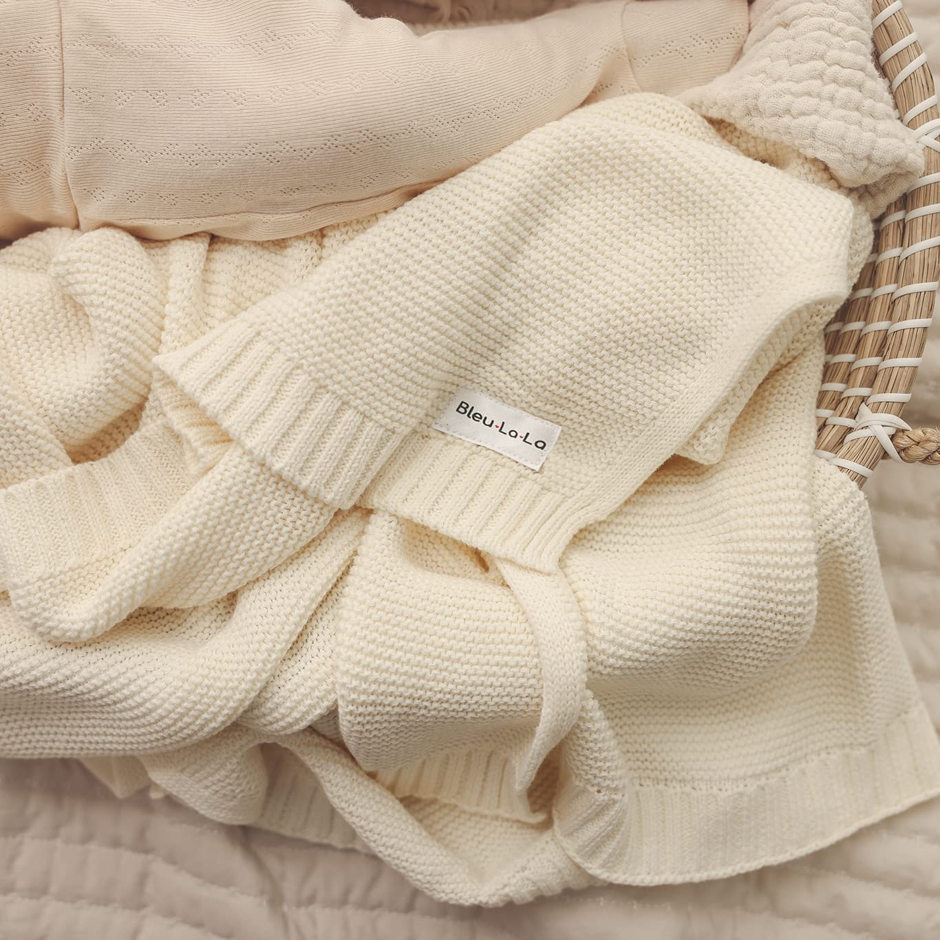 Heritage Knit - 100% Organic Cotton Luxury Knit Baby Swaddle Blanket - Chickadees Wooden Toys