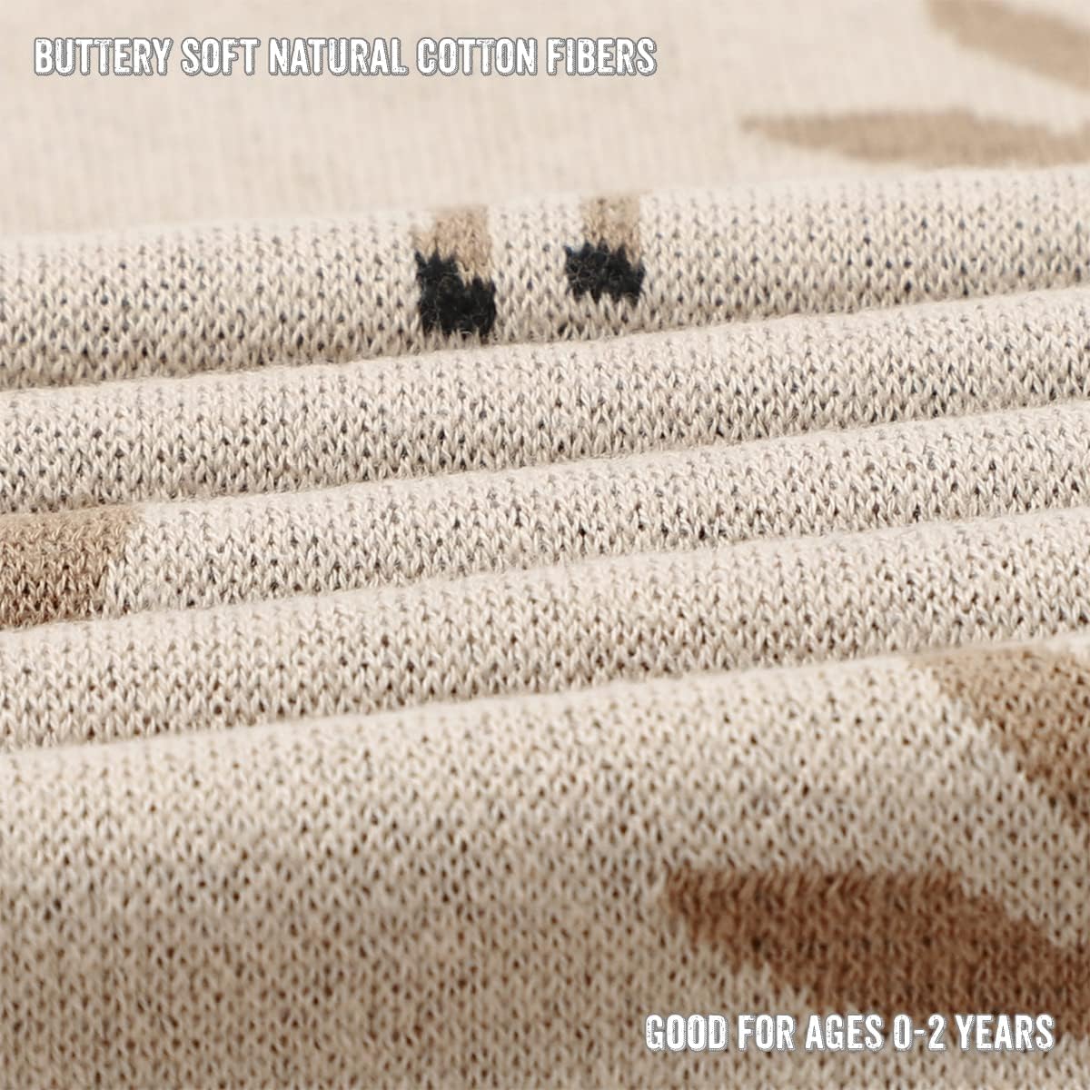 Luxury Cotton Deer Knit Swaddle Baby Blanket - Chickadees Wooden Toys