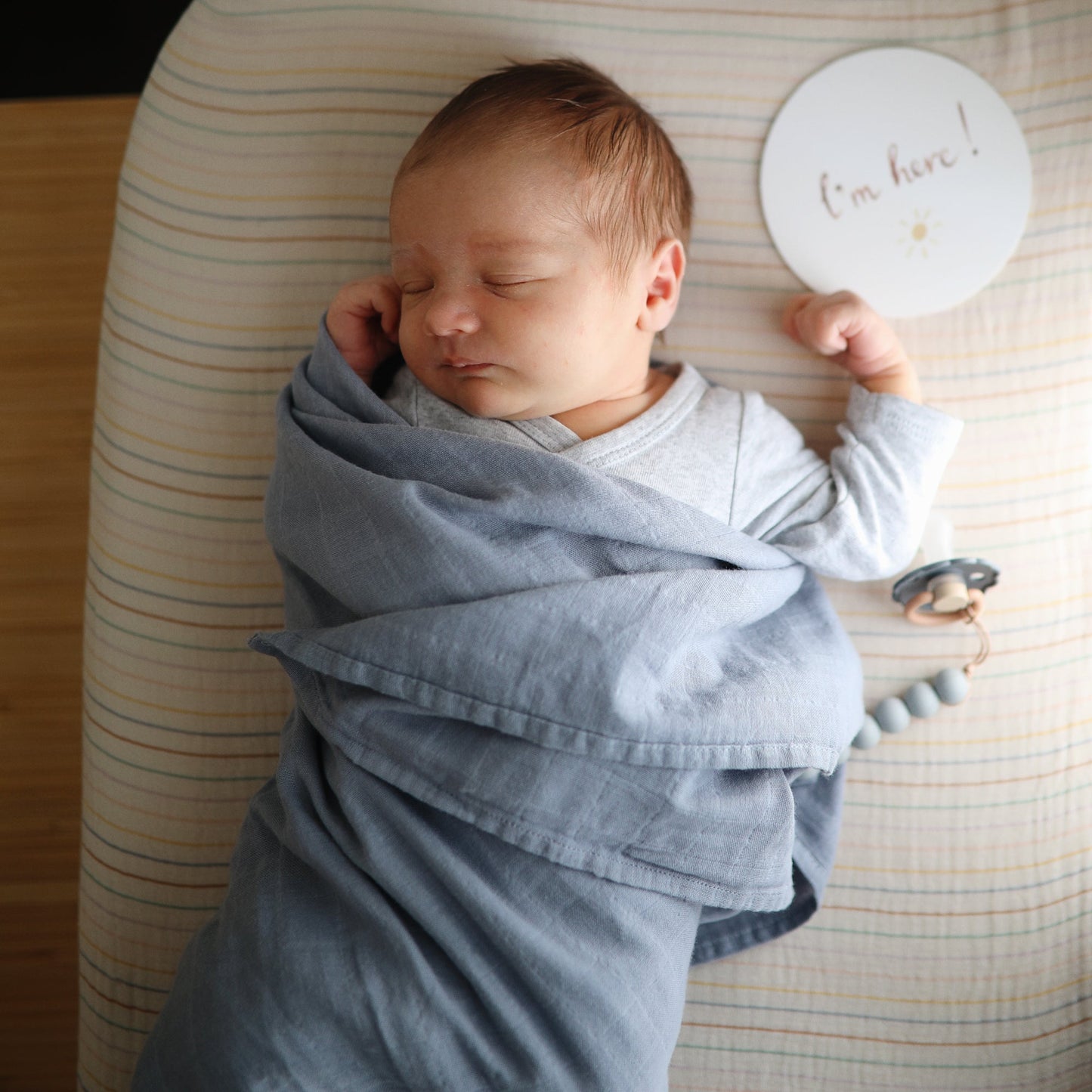 Organic Cotton Muslin Swaddle Blanket - Chickadees Wooden Toys