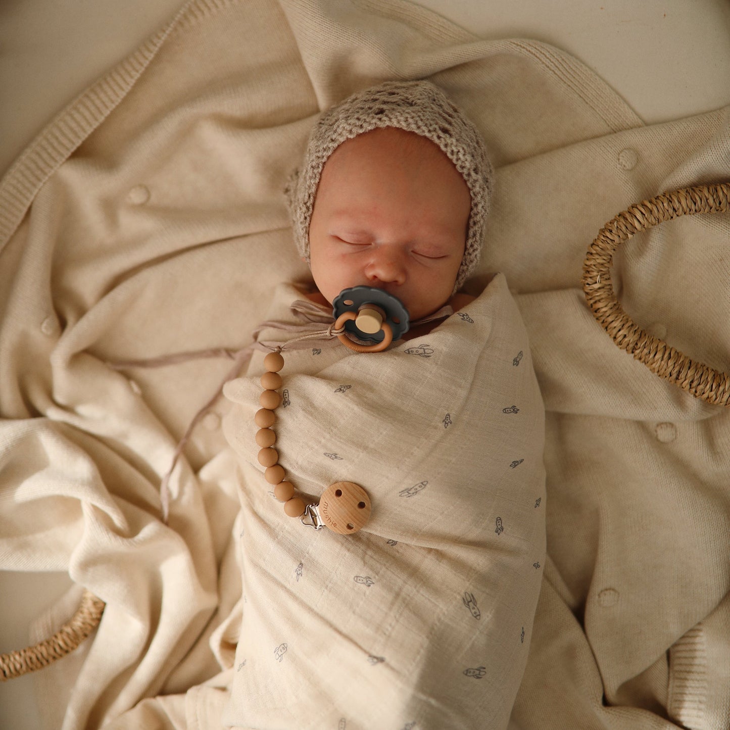Organic Cotton Muslin Swaddle Blanket - Chickadees Wooden Toys