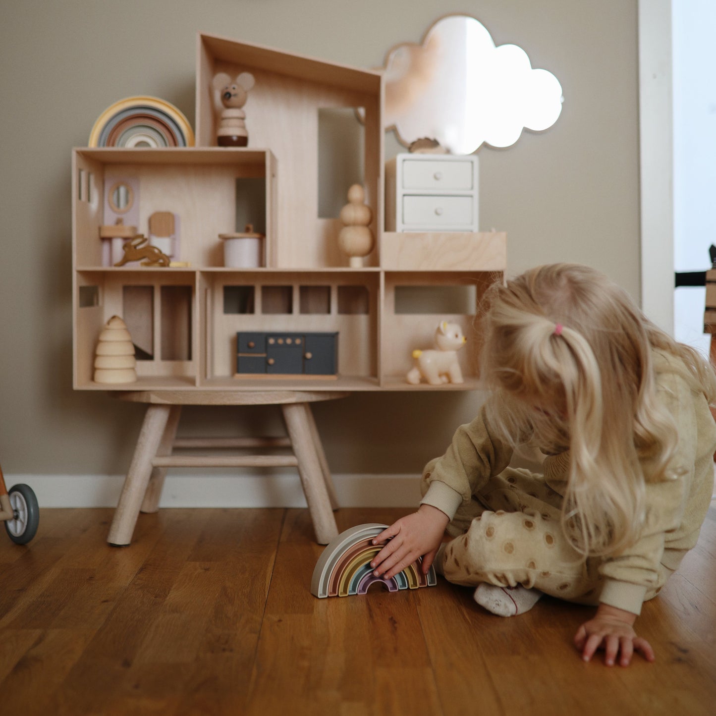 Rainbow Stacker Toy - Chickadees Wooden Toys