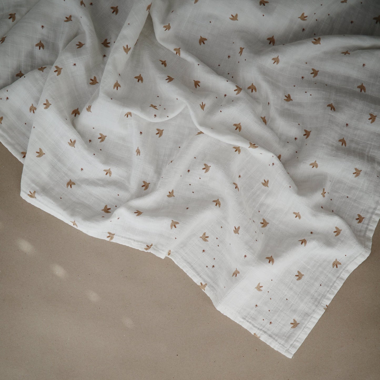 Organic Cotton Muslin Swaddle Blanket - Chickadees Wooden Toys