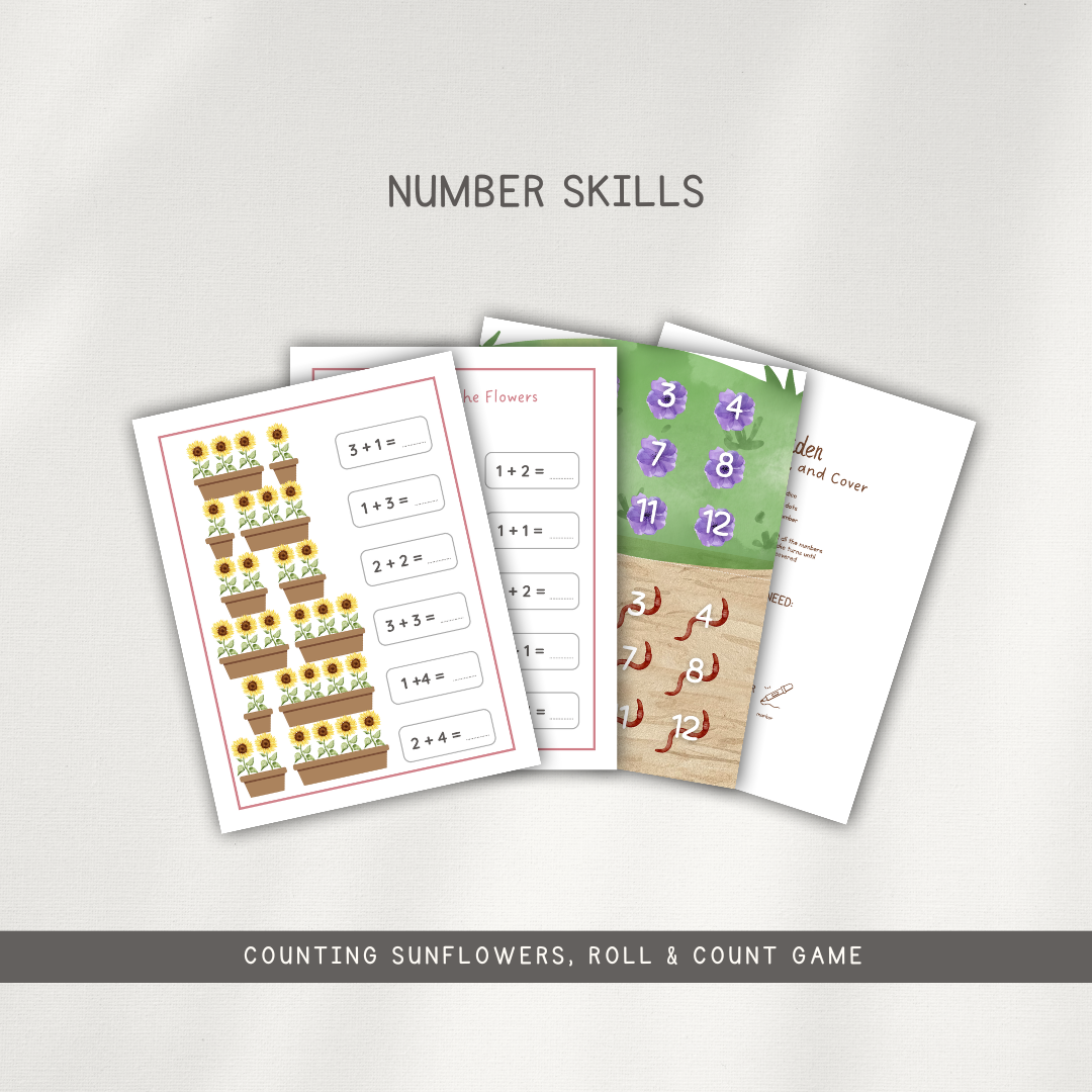 Gardening Themed Activity Pages - Digital Download - Chickadees Wooden Toys