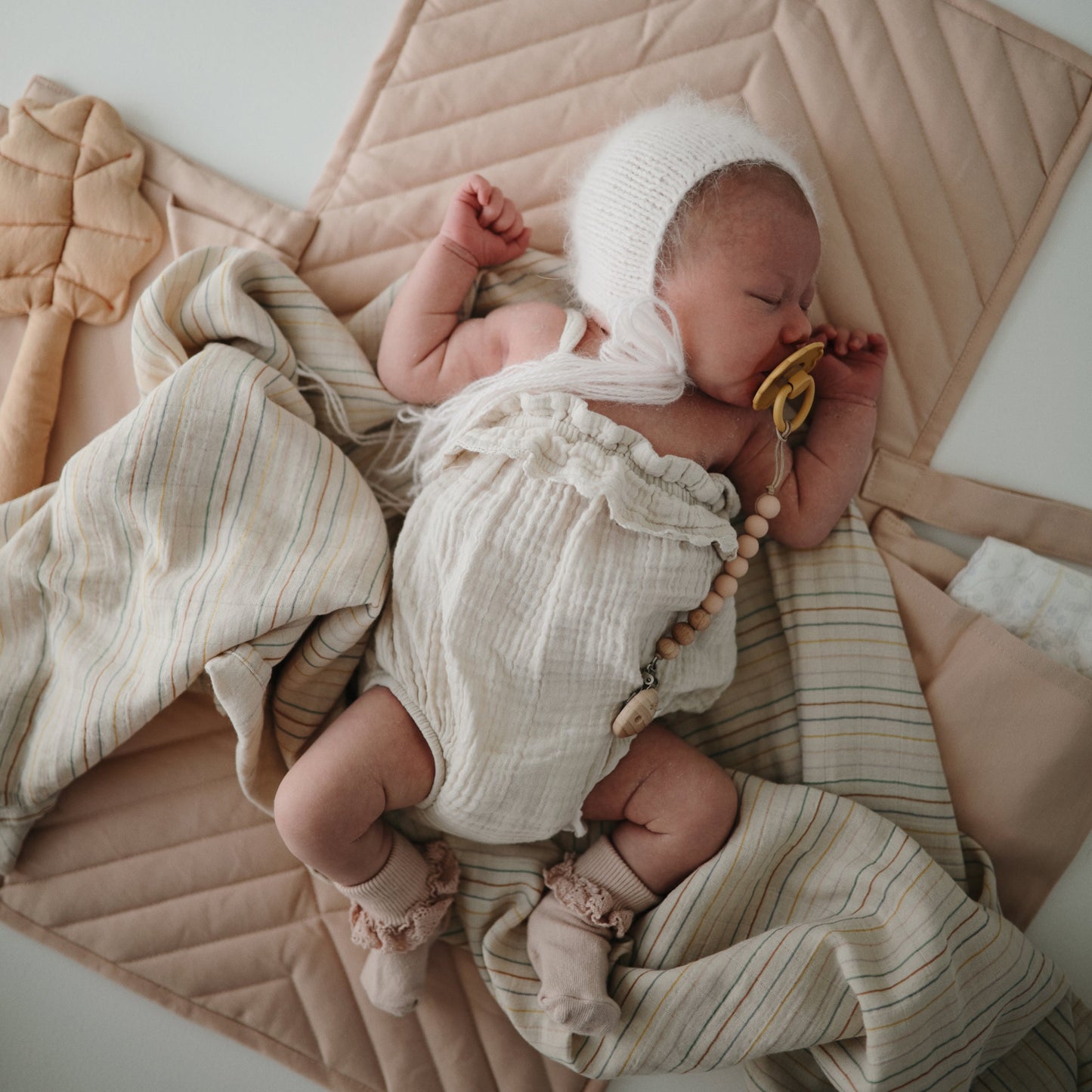 Organic Cotton Muslin Swaddle Blanket - Chickadees Wooden Toys