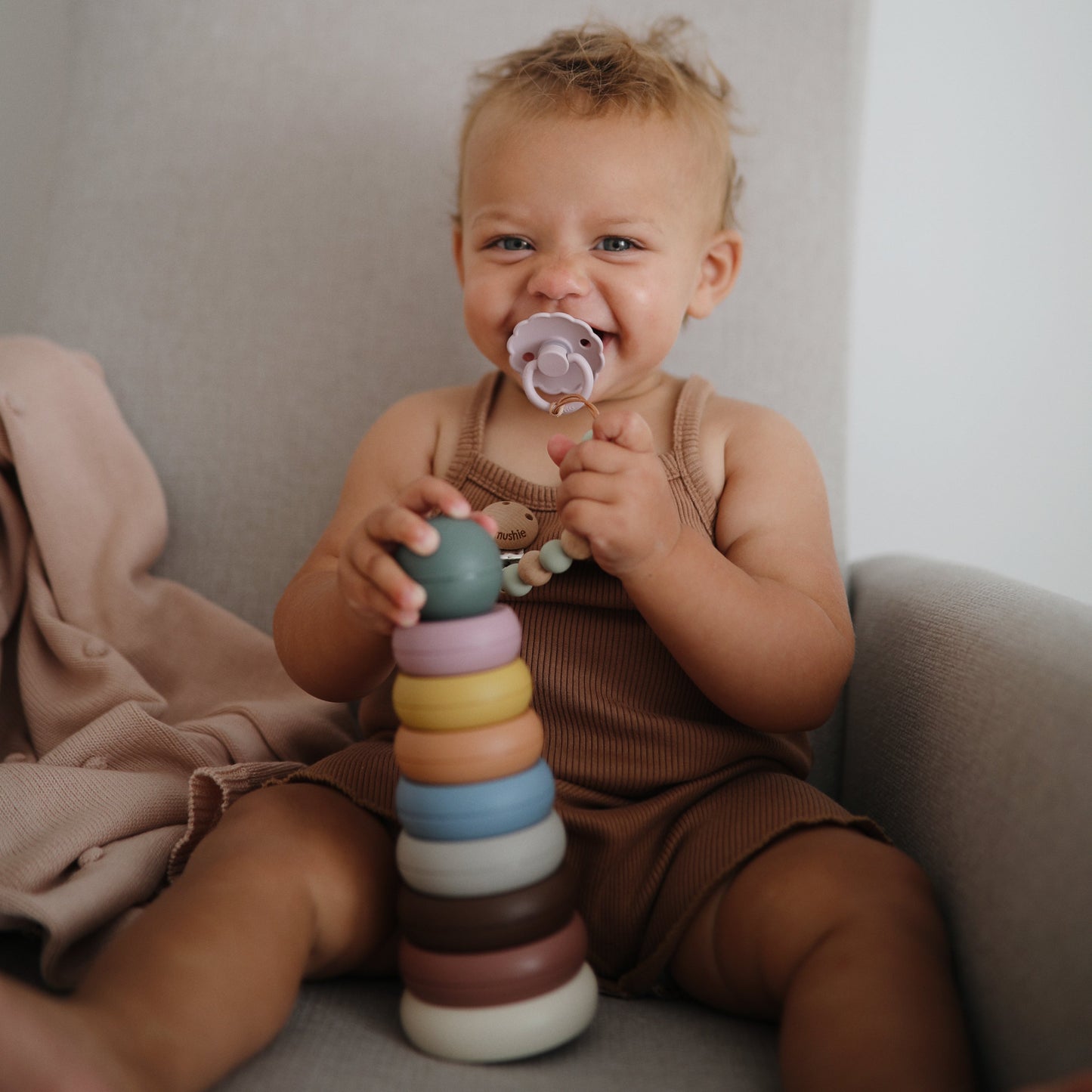 Stacking Rings Toy - Chickadees Wooden Toys