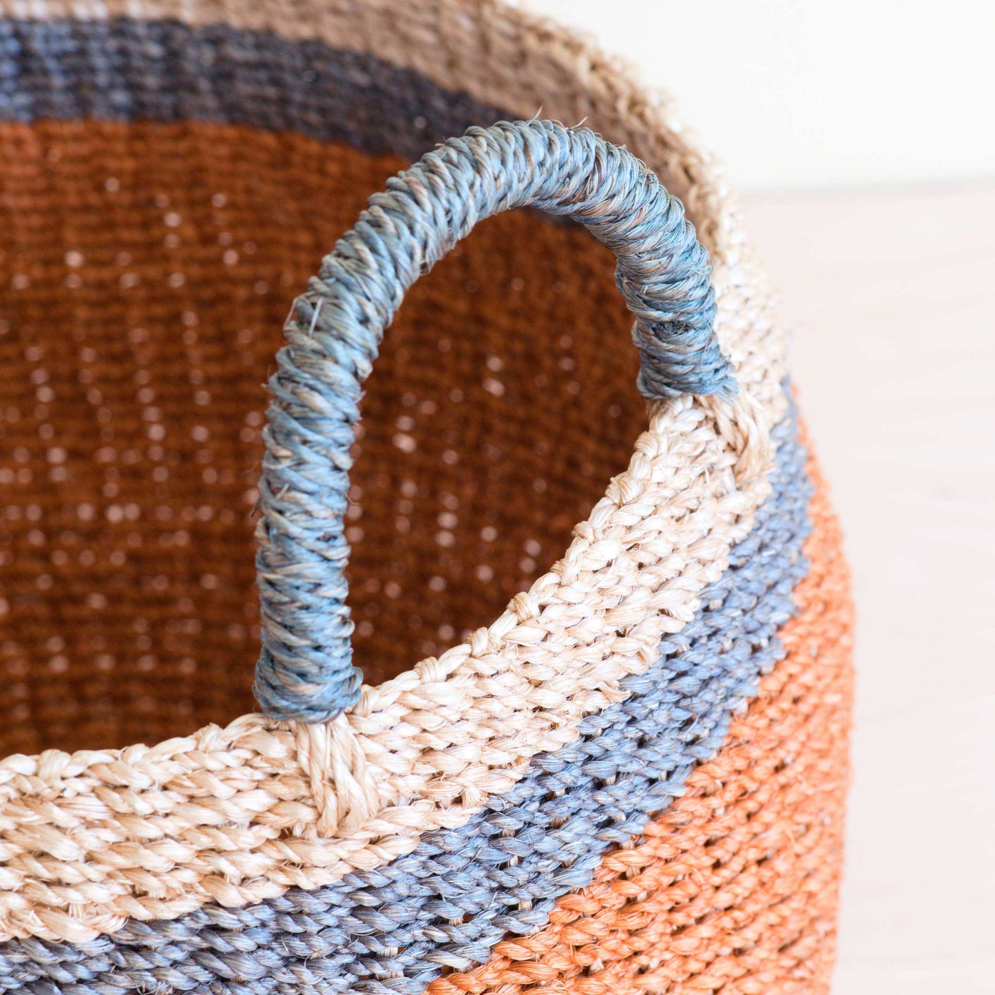 Coral Tabletop Catch-All with Handle - Handcrafted Baskets | LIKHÂ - Chickadees Wooden Toys